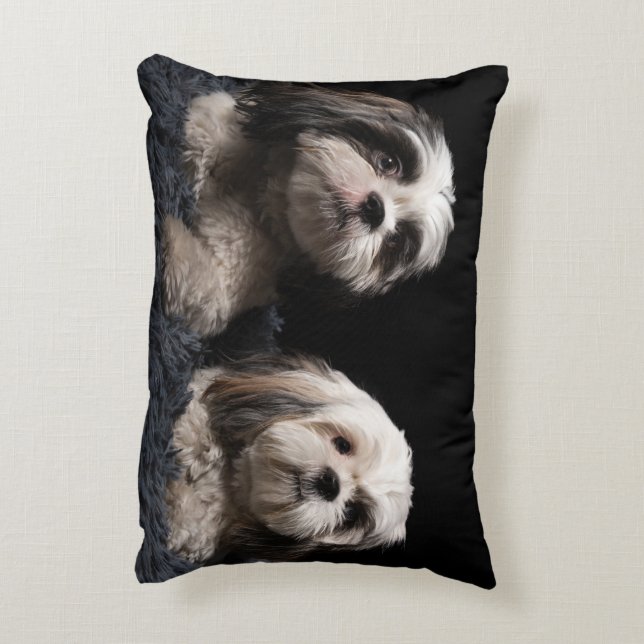 My Two Guardian Shih Tzu Accent Pillow (Back(Vertical))