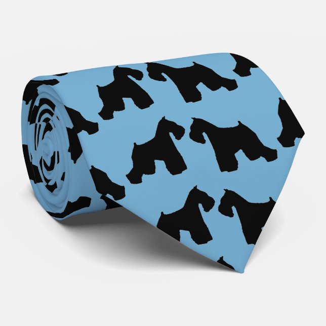 My Two Miniature Schnauzers Dogs Tie (Rolled)