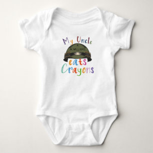 My Uncle Eats Crayons - Personalised Military Army Baby Bodysuit