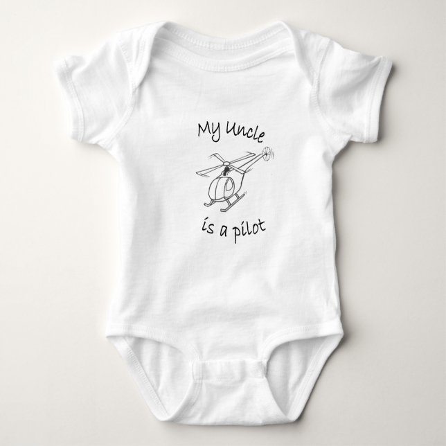 My Uncle is a Pilot Baby Bodysuit (Front)