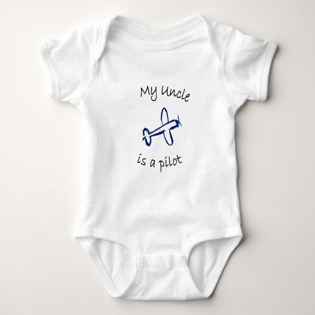 My Uncle is a Pilot Baby Bodysuit (Front)