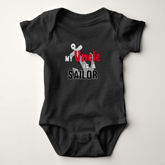 My Uncle is A Sailor Baby Bodysuit (Front)