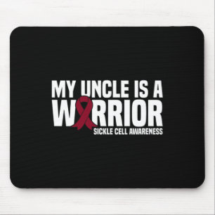 My Uncle is a Warrior Burgundy Ribbon Sickle Cell Mouse Mat