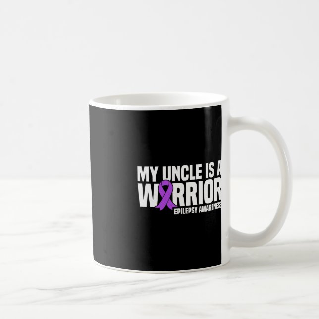 My Uncle is a Warrior Purple Ribbon Epilepsy Aware Coffee Mug (Right)