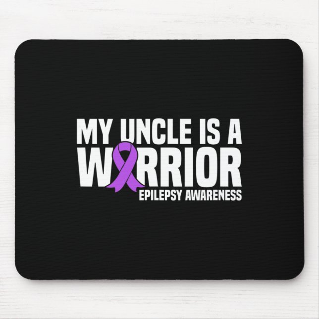 My Uncle is a Warrior Purple Ribbon Epilepsy Aware Mouse Mat (Front)