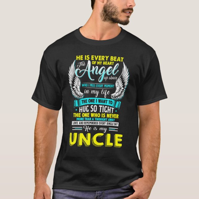 My Uncle Is Every Beat Of My Heart The Angel Up Ab T-Shirt (Front)