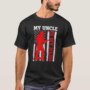 My Uncle Is My Hero USA Flag Firefighter Fireman U T-Shirt