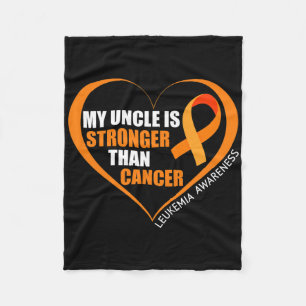 My Uncle Is Stronger Than Cancer Leukaemia Awarene Fleece Blanket