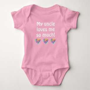 My Uncle Loves Me Baby Bodysuit