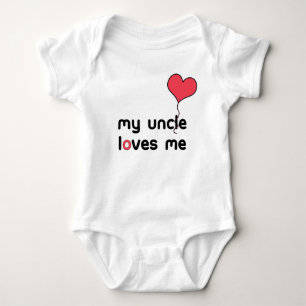 My Uncle loves me red Heart Balloon Baby Bodysuit