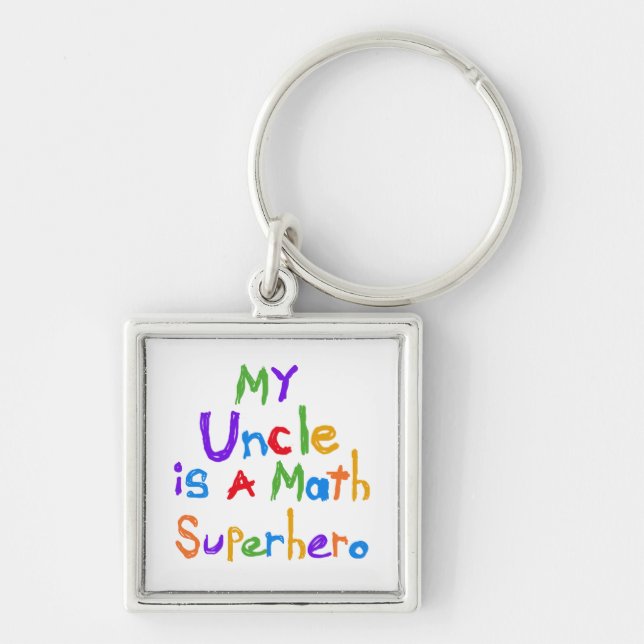 My Uncle Math Superhero T-shirts and Gifts Key Ring (Front)