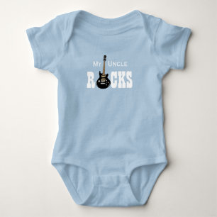 "My Uncle Rocks!" with electric guitar Baby Bodysuit