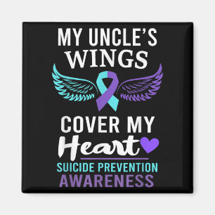 My Uncle's Wings Cover Heart Suicide Awareness Rib Magnet