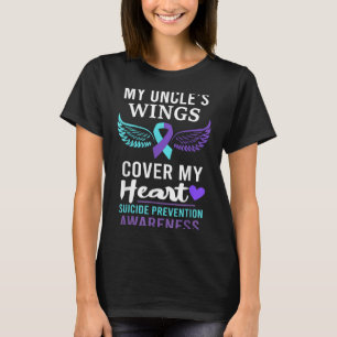My Uncle's Wings Cover Heart Suicide Awareness Rib T-Shirt
