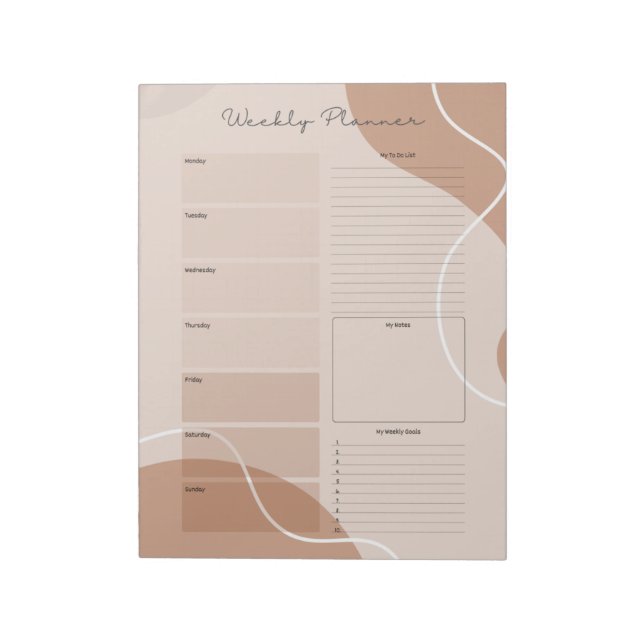 My Undated Weekly Planner  Notepad (Rotated)