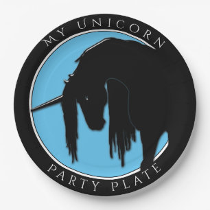 My Unicorn Party (light blue) Paper Plate