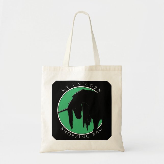 My Unicorn Shopping Bag (green) (Front)