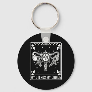 My Uterus My Choice Tarot Card Halloween Feminist Key Ring
