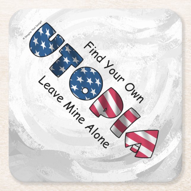 My Utopia Square Paper Coaster (Front)