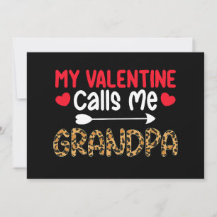 My Valentine Calls Me Grandpa Leopard Buffalo Invitation