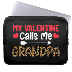 My Valentine Calls Me Grandpa Leopard Buffalo Laptop Sleeve