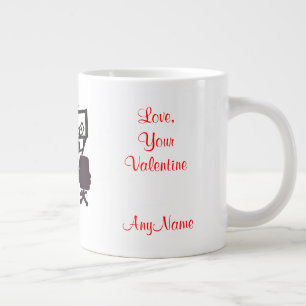 My Valentine Computer Desk Red Hearts NAMES Large Coffee Mug