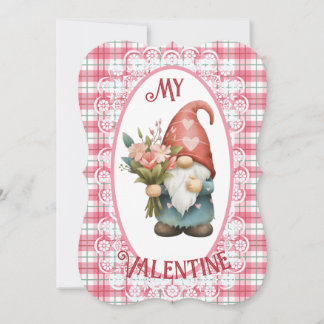 My Valentine Gnome - Valentines Day Flat Card