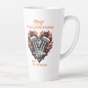 My Valentine has a V-Twin, Biker style Latte Mug