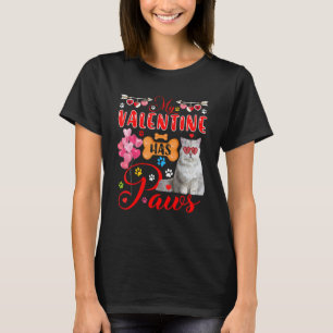 My Valentine Has Paws British Longhair Cat Sunglas T-Shirt
