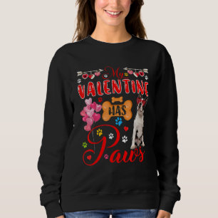 My Valentine Has Paws Cute Boston Terrier Sunglass Sweatshirt
