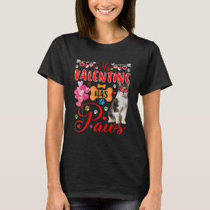My Valentine Has Paws Cute Crossbreed Cat Sunglass T-Shirt