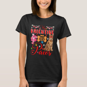 My Valentine Has Paws Cute Maine Coon Cat Sunglass T-Shirt