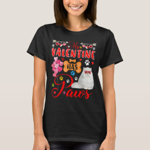 My Valentine Has Paws Cute Persian Cat Sunglasses  T-Shirt