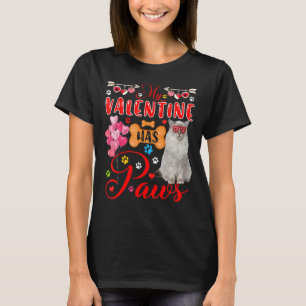 My Valentine Has Paws Cute Ragdoll Cat Sunglasses  T-Shirt