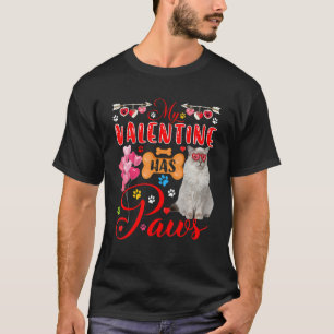 My Valentine Has Paws Cute Ragdoll Cat Sunglasses  T-Shirt