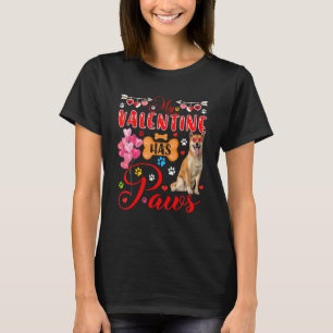 My Valentine Has Paws Cute Shiba Inu Sunglasses He T-Shirt