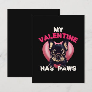 My Valentine has Paws dog lover Enclosure Card