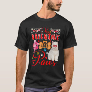 My Valentine Has Paws Exotic Shorthair Cat Sunglas T-Shirt