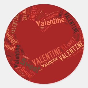 My Valentine Heart with text Classic Round Sticker