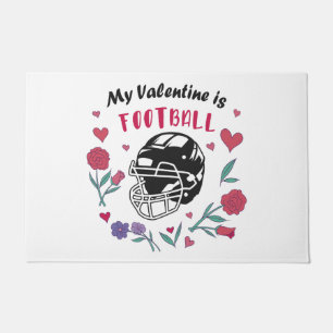 My Valentine is Football Business Card Napkins Doormat
