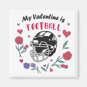 My Valentine is Football Business Card Napkins Magnet