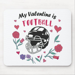 My Valentine is Football Business Card Napkins Mouse Mat
