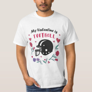 My Valentine is Football Invitation Postcard T-Shi T-Shirt