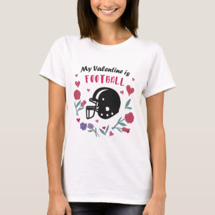 My Valentine is Football Invitation Postcard T-Shirt