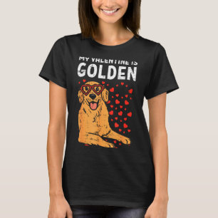My Valentine Is Golden Retriever Valentines Day Pe T-Shirt