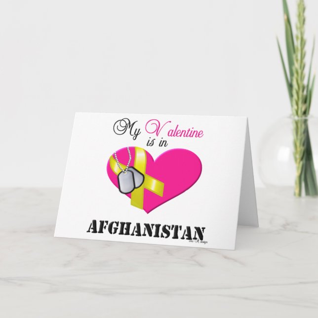 My Valentine is in Afghanistan Holiday Card (Front)