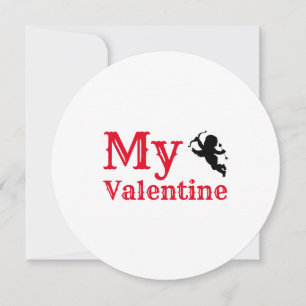 My Valentine Typography Cupid's Arrow Valentine Holiday Card
