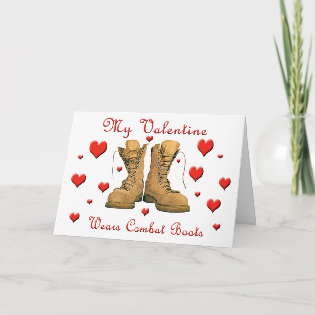 My Valentine Wears Combat Boots Valentine Card (Front)