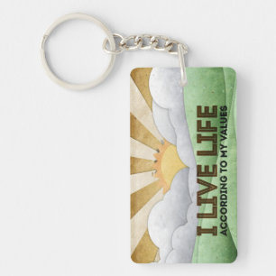 "My values" Motivation Affirmation Key Ring