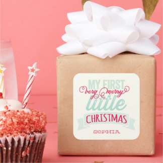 My Very Merry Little Christmas Baby 1st Christmas Square Sticker